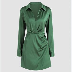 Cider | Dresses | Emerald Green Long Sleeve Satin Dress Size L | Poshmark Cider | Dresses | Emerald Green Long Sleeve Satin Dress Size L | Poshmark